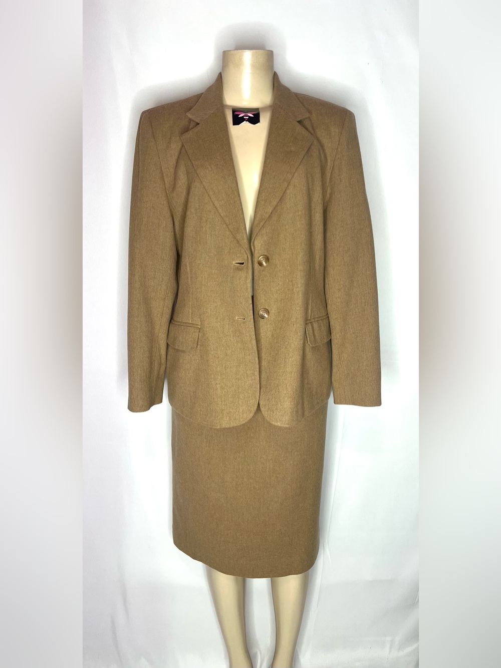 Pendleton Wool Camel Two Piece Blazer & Skirt Suit
